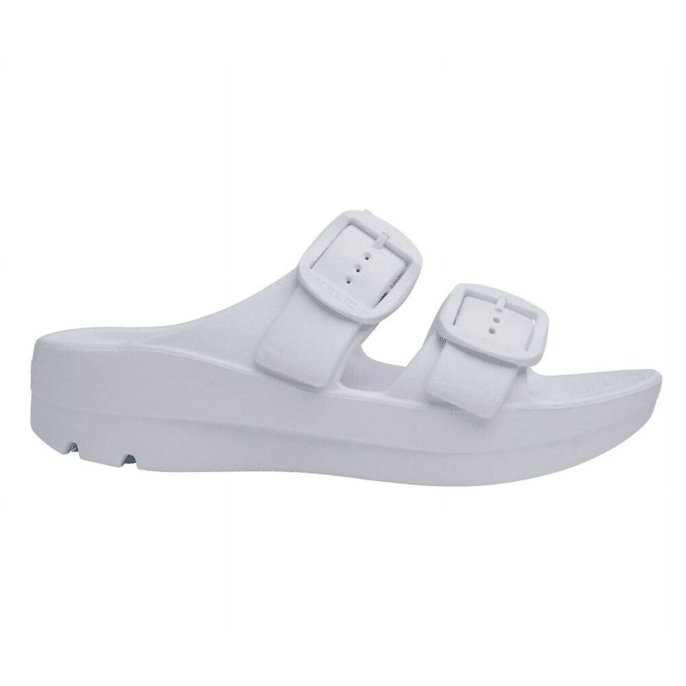 NEW TELIC women's boise bliss sandal in snow white/white buckle